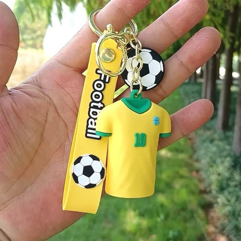 Ashiana cute Yellow Neymar Football Brasil Jersey 3D Lanyard Keychain 14CM With Charms For Keys, Bags & Birthday Return Gift For Boys Girls key chain