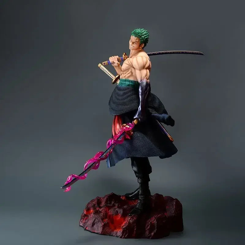 Ashiana Roronoa Zoro Action Figure 50 cm One Piece Anime Resin Collectible Statue for Home Office Desk Shelf Display |Zoro Action Figure with 4 Head