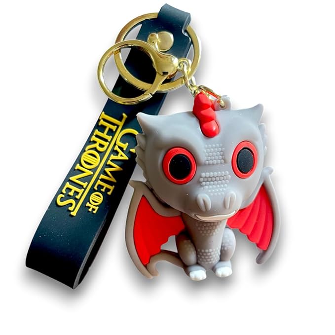 Cute Dragon Silicone Keychain for Bike & Car Keys | Soft Rubber Cartoon Dragon Key Ring | Premium Silicone Keychain for Men Women & Kids