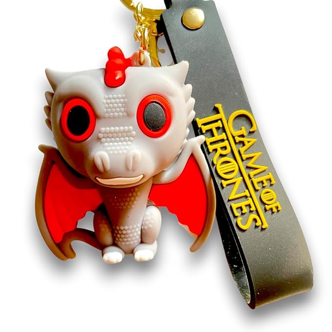 Cute Dragon Silicone Keychain for Bike & Car Keys | Soft Rubber Cartoon Dragon Key Ring | Premium Silicone Keychain for Men Women & Kids