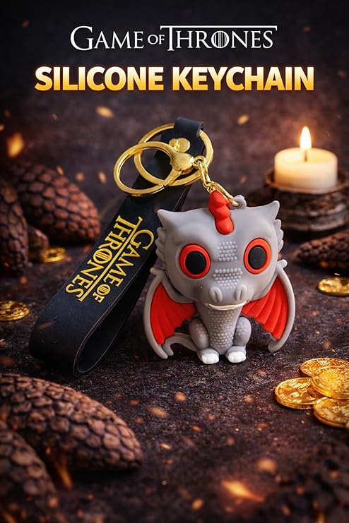 Cute Dragon Silicone Keychain for Bike & Car Keys | Soft Rubber Cartoon Dragon Key Ring | Premium Silicone Keychain for Men Women & Kids