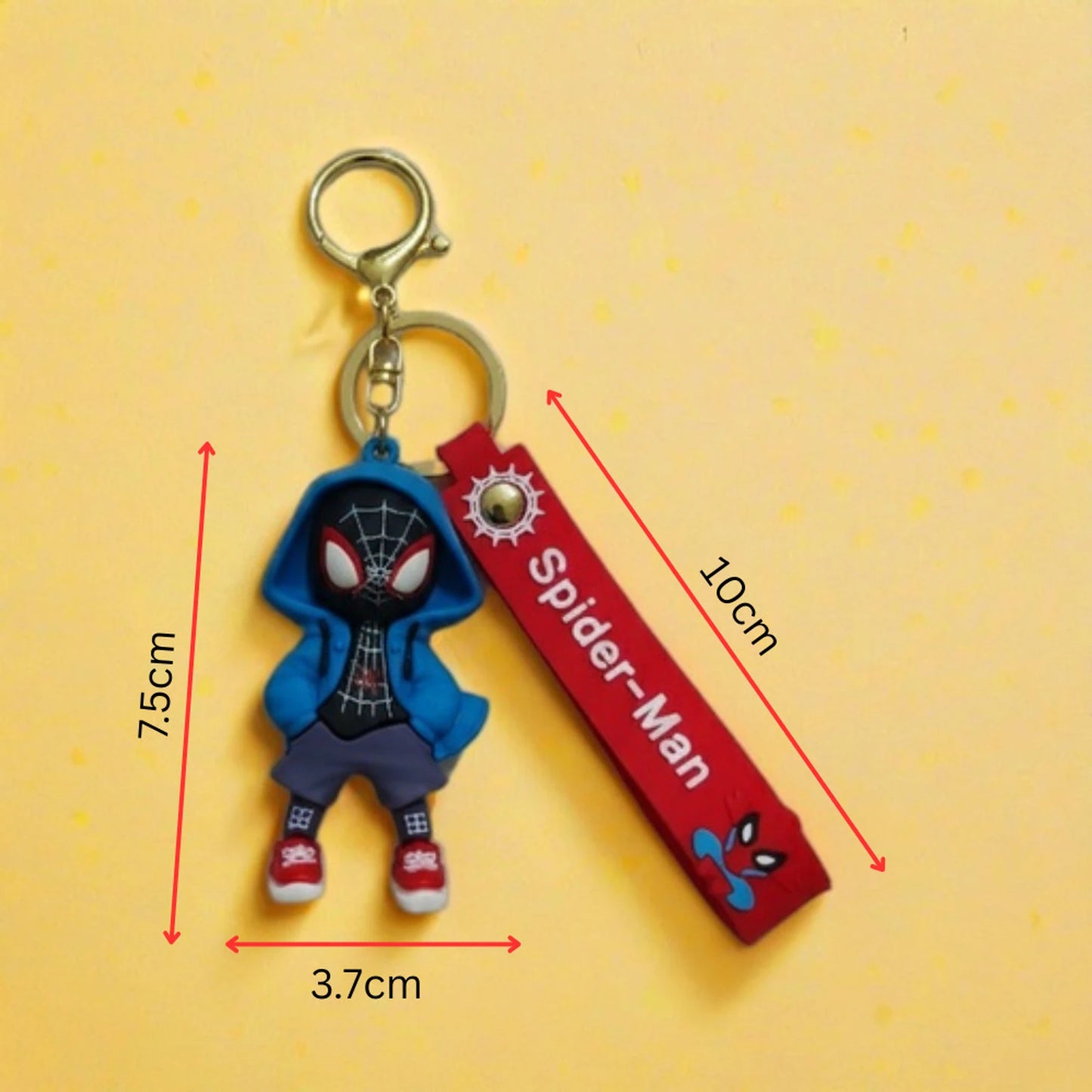 Ashiana Spider-Man Keychain Keyring with Strap for Bike Car Bag Key Chain