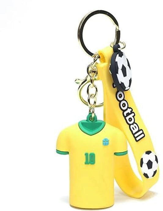 Ashiana cute Yellow Neymar Football Brasil Jersey 3D Lanyard Keychain 14CM With Charms For Keys, Bags & Birthday Return Gift For Boys Girls key chain