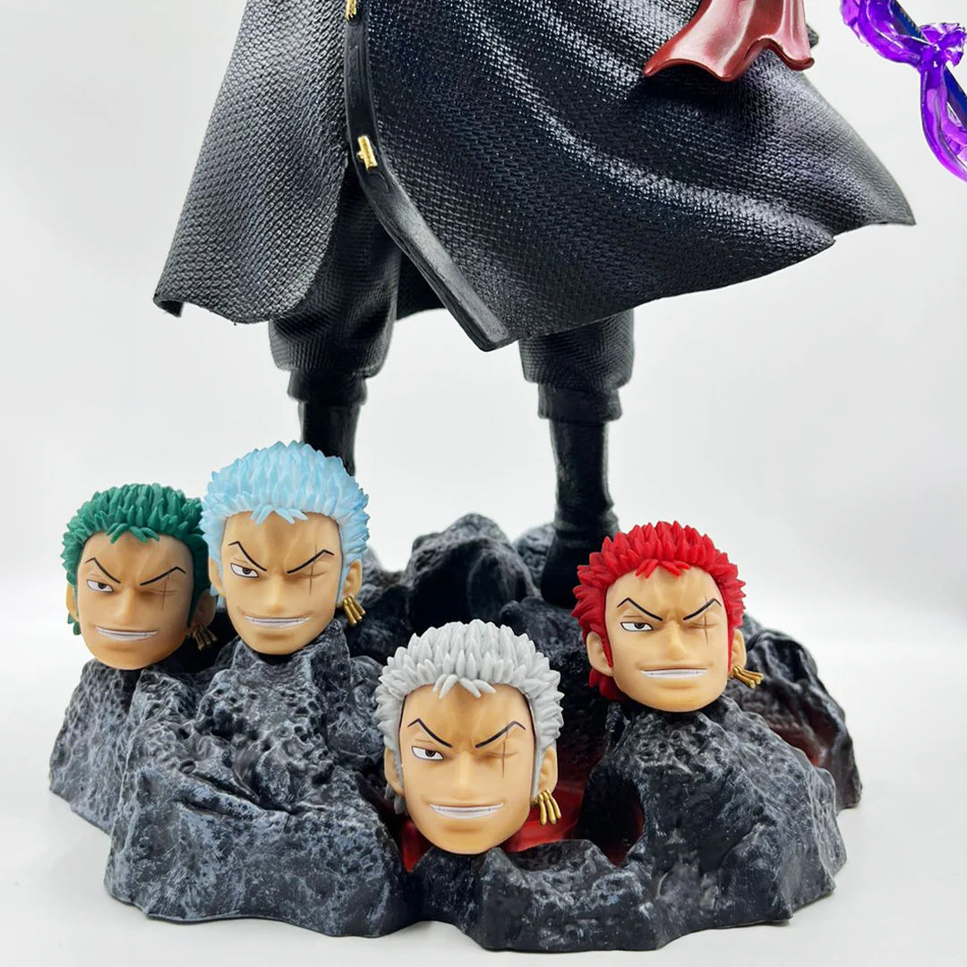 Ashiana Roronoa Zoro Action Figure 50 cm One Piece Anime Resin Collectible Statue for Home Office Desk Shelf Display |Zoro Action Figure with 4 Head