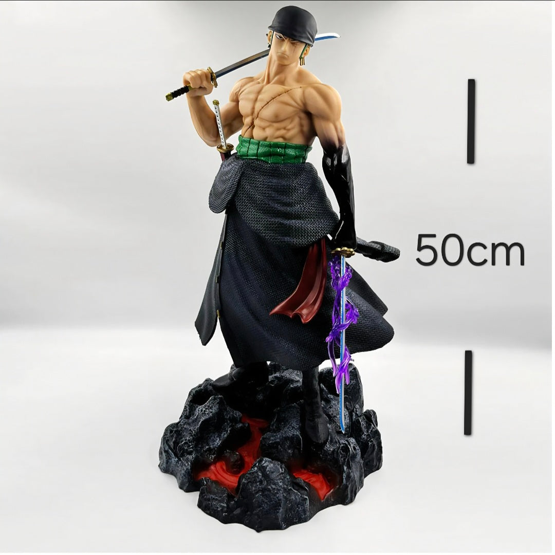 Ashiana Roronoa Zoro Action Figure 50 cm One Piece Anime Resin Collectible Statue for Home Office Desk Shelf Display |Zoro Action Figure with 4 Head