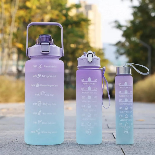 3 In 1 Rainbow Water Bottle Set